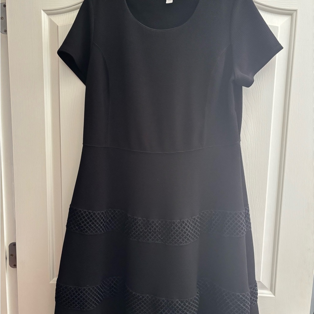 Chic  Mini Dress with Lace Detail and Flared Skirt